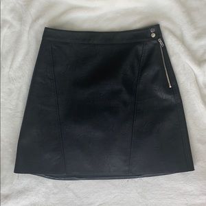Black leather skirt